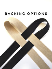 Black and beige backing options for vintage style guitar strap by Native Sons Goods
