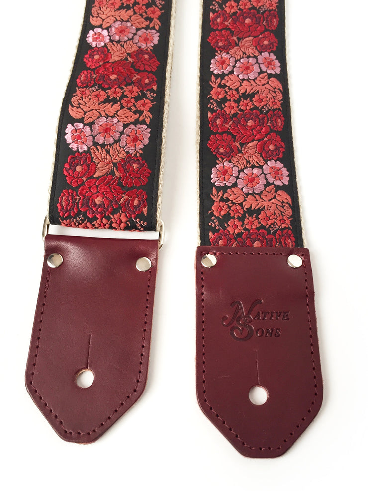 The Harper Guitar Strap Style Bag Strap Red Coral & Pink 